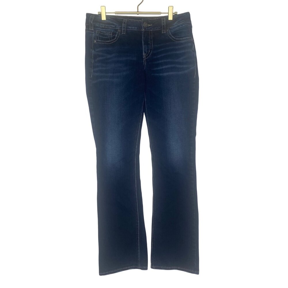 Silver Jeans Co. Elyse Bootcut Jeans Womens W28 L33 Dark Wash Fluid Denim Stretc